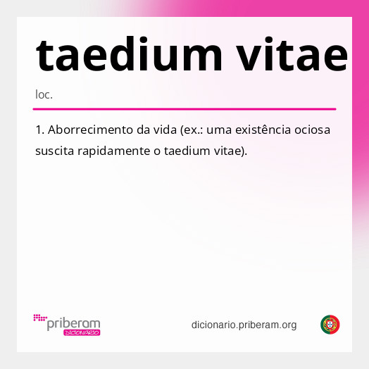 Significado de taedium vitae